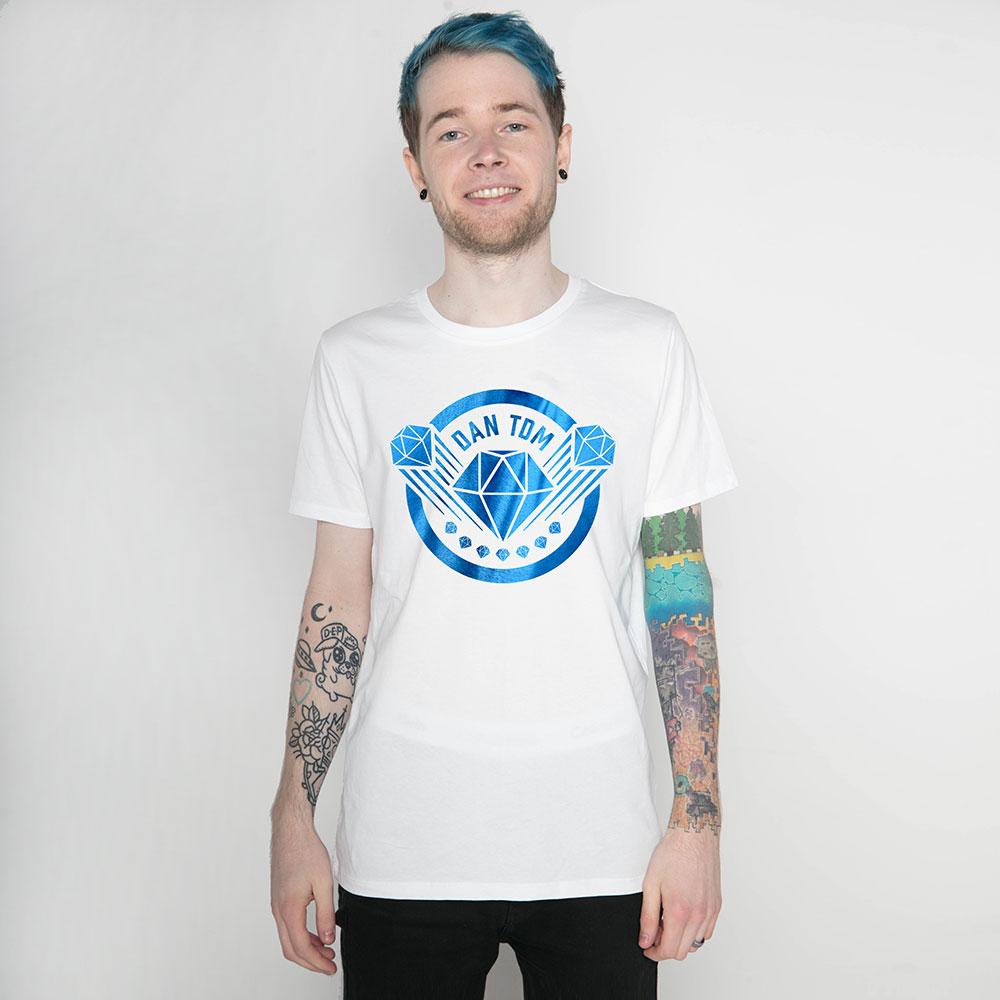 DanTDM White Blue Foil T-Shirt