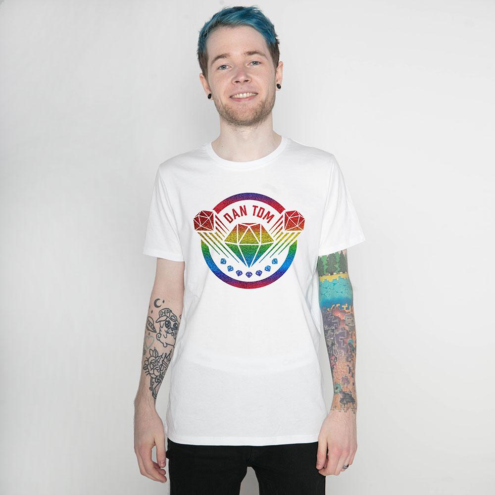 DanTDM White Rainbow Hologram T-Shirt
