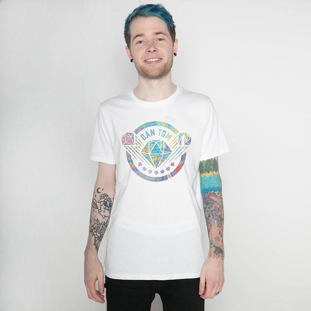 DanTDM White Silver Hologram T-Shirt